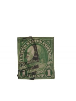 Rare 1 Cent Lime Green Ben Franklin Stamp Postal