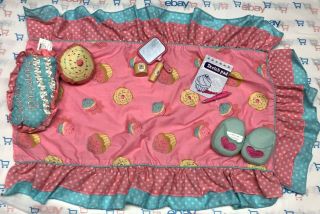 Battat Our Generation Doll Cupcake Bedding Accessory Set,  Slippers Euc