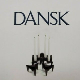 Dansk Triangle Candlelighting candle holders (6 cm) black cast iron set of 6 2