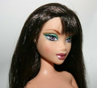 Barbie Doll Nude My Scene Nolee Brunette w Bangs & Violet Eyes Jointed Arms EUC 2