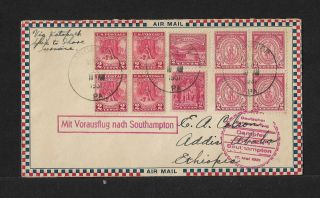 Catapult Usa To Ethiopia Air Mail Cover 1931 Scarce