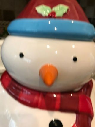 Russ Berrie: Porcelain Snowman Hot/Cold Drink Dispensr Large 14 Cups 2