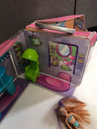 Fashion Polly Pocket Store Salon Shop Mall Fold Out Playset Carry Storage Case 3