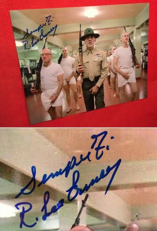 Authentic Autograph R Lee Ermey Signed Full Metal Jacket 8x10 Photo - 1 Proof Pics