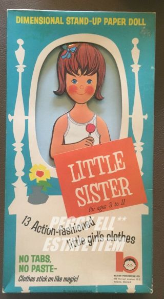 1963 Blaise Publishing " Little Sister " Paper Doll Clothes Uncut