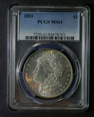 1893 Morgan Silver Dollar,  Pcgs Ms61,  Uncirculated,  Rare Philadelphia Coin
