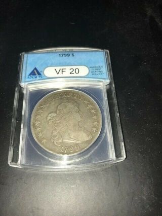 1799 Draped Bust Dollar Anacs Vf20 Old Holder Priced To Sell