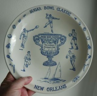 Vernon Kilns Display Plate Sugar Bowl Classic - Orleans Blue 10 - 5/8 " - 109