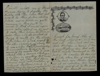 1860 Chicago,  Il - Abe Lincoln Letterhead,  Big Tornado & Mormons - Awesome Find