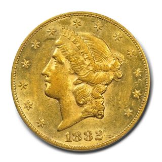 1882 - Cc $20 Liberty Head Double Eagle Pcgs Au55