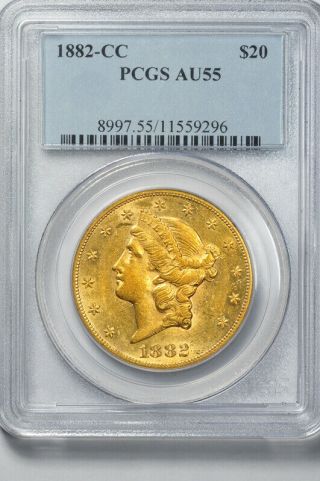 1882 - CC $20 Liberty Head Double Eagle PCGS AU55 3