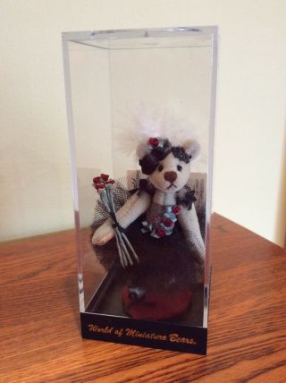 World Of Miniature Bears - Ashley - 798b,  Ballerina,  Black Outfit,  Roses,