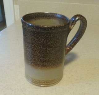 Williamsburg Restoration Speckled Brown & Tan Salt Glazed Pottery Mug 16 Oz