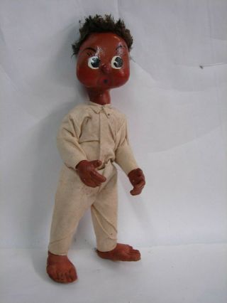 Vintage Doll With Painted Oil Cloth Face Stuffed Body