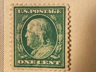 331 1908 - 09 Benjamin Franklin 1 Cent Stamp— Perf 12 — No Post