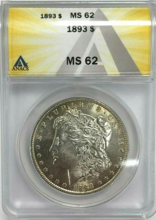 1893 P Morgan Silver Dollar Anacs Ms62 Quick Key Date Price