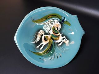 Sascha Brastoff - Mid - Century Ceramic Prancing Horse Dish - Signed - E71620c