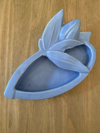 Planting Dish Vtg Nelson Mccoy Art Pottery Lily Bud Pattern Blue Periwinkle