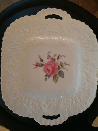 Spode England Bone China Bridal Rose Handled Cake Plate.