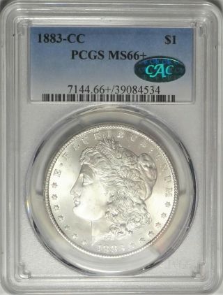 1883 - Cc $1 Pcgs Ms66,  Cac Gem Uncirculated Unc Carson City Morgan Dollar Coin
