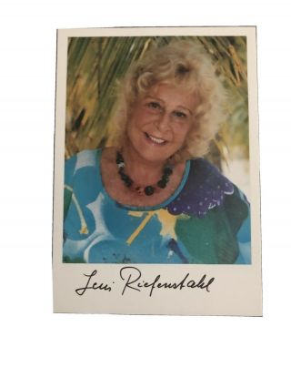 Signed Leni Riefenstahl Photo Card W/mailing Envelope