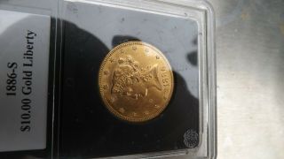1886 - S U.  S.  Liberty Head $10.  00 Gold Liberty Coin