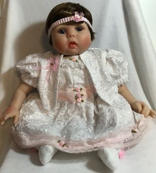 Ooak Christening/fancy Dress Set For 18”24”reborn Baby Girl Dolls Gift Clothes