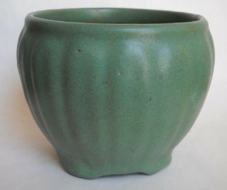 Vintage Zanesville Pottery Matte Green 0 Jardiniere 3
