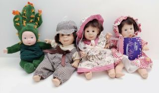 4 Vintage Gigo Expression Doll Toys My Pals Bean Bag Kids With Tags 8 " Babies