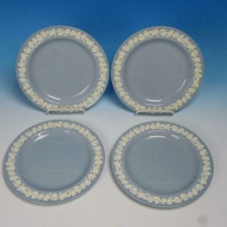 Wedgwood China Embossed Queensware Cream On Lavender - 4 Salad Plates - Smooth