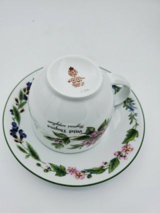 6 Set Royal Worcester Herbs Green Tea Cup Saucer Set English Porcelain