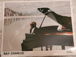 Autographed Ray Charles Photo And Letter From Ray Charles Enterprises