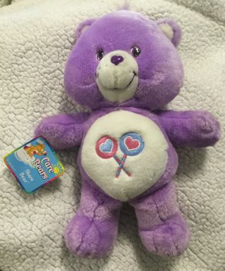 2002 Care Bears 13 " Share Bear - Plush Purple Stuffed Animal