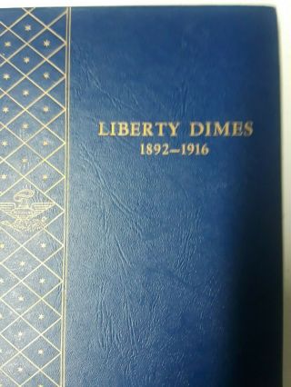 1892 - 1916 Barber Dimes - Cpl.  Set In Whitman Album.  Grade Ag - Vf.  74 Coins Total