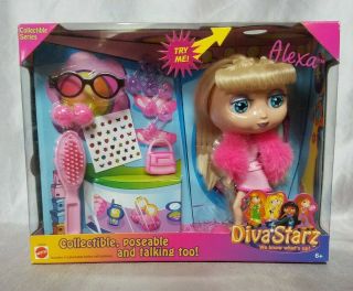Alexa Doll Diva Starz 6 " 2000 Blonde Rooted Lashes Glasses Purse Pink Faux Fur