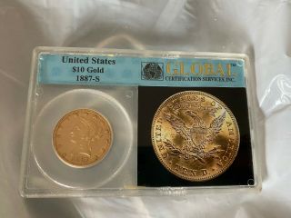 1887 S Gold Liberty Head Eagle United States $10 Ten Dollar Coin