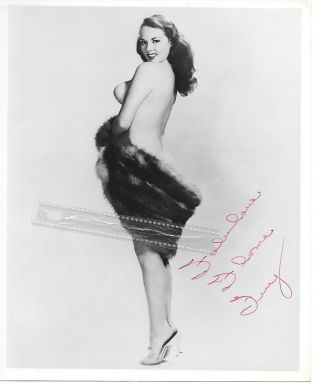 Fabulous Flame Fury Burlesque Autograph 1950s Very Busty Hot Photo Striptease
