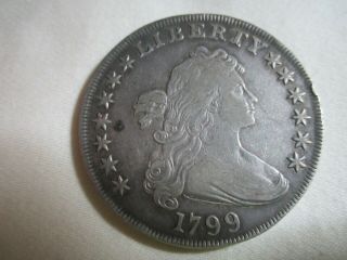 1799 Draped Bust Silver Dollar Normal Date 13 Stars 7x6 Heraldic Eagle Reverse