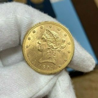 1894 $10 Gold Liberty Head Eagle W/ Motto Ngc Ms62