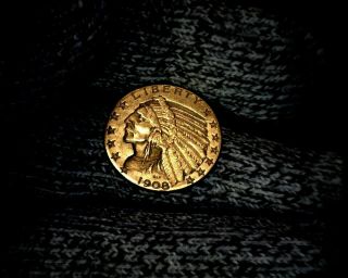 Key Date 1908 - S $5 Indian Head Gold Half Eagle U.  S.  Coin