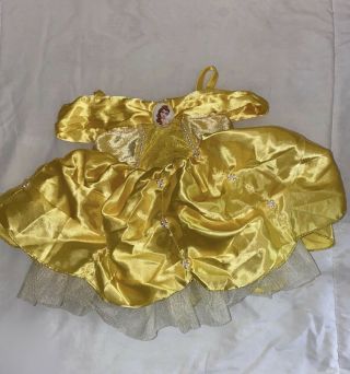 Build - A - Bear Princess Belle Gown Dress Disney Beauty And The Beast Costume