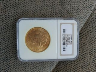 1899 Liberty $20 Double Eagle Gold Coin 2