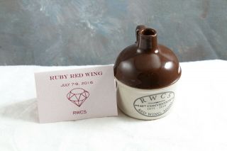 2016 Red Wing Collectors Society Stoneware Mini Jug With Advertising & Tag Rwcs