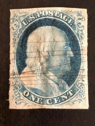 Us Stamp 1 Cent Blue Franklin 8a -