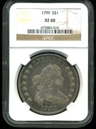 1799 $1 Draped Bust Silver Dollar Xf40 Ngc
