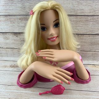 Deluxe Barbie Styling Head W/ Manicure Nails Hands - Arms And Head Move - 11.  5 " H
