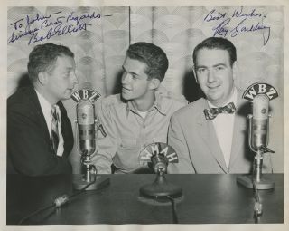 Vintage 1940s Comedy Duo Bob And Ray Signed 8x10 Photo Candid Radio Interview
