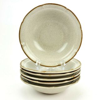Vintage Baroque Hearthside Stoneware Cereal Bowls Japan Set Of 6
