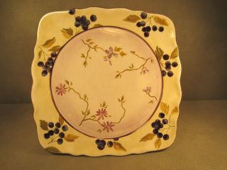 Tracy Porter Hand Painted Grapes and Vines Cake Serving Plate Platter Pedestal 3