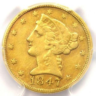 1847 - C Liberty Gold Half Eagle $5 - Pcgs Xf40 (ef40) - Rare Charlotte Gold Coin